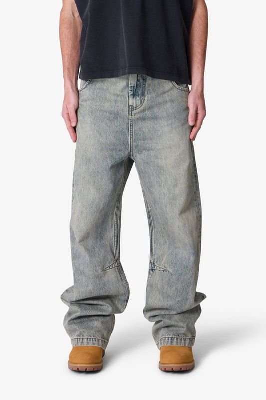MNML Baggy Moto Denim - Vintage Blue