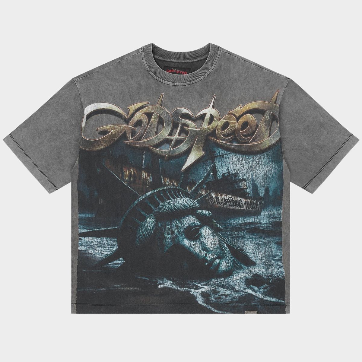 Godspeed Liberty Ruins Tee Grey