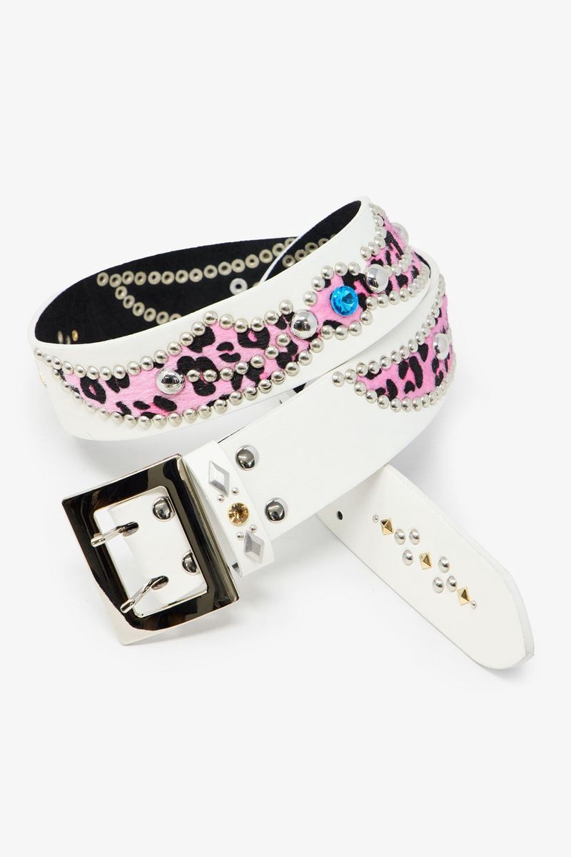 MNML Vintage Python Belt White/Pink