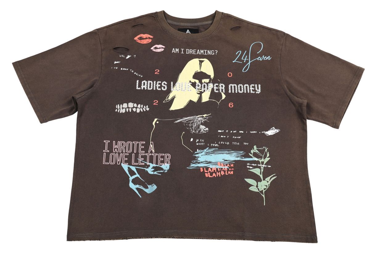 Paper Money Love Letter Tee Brown