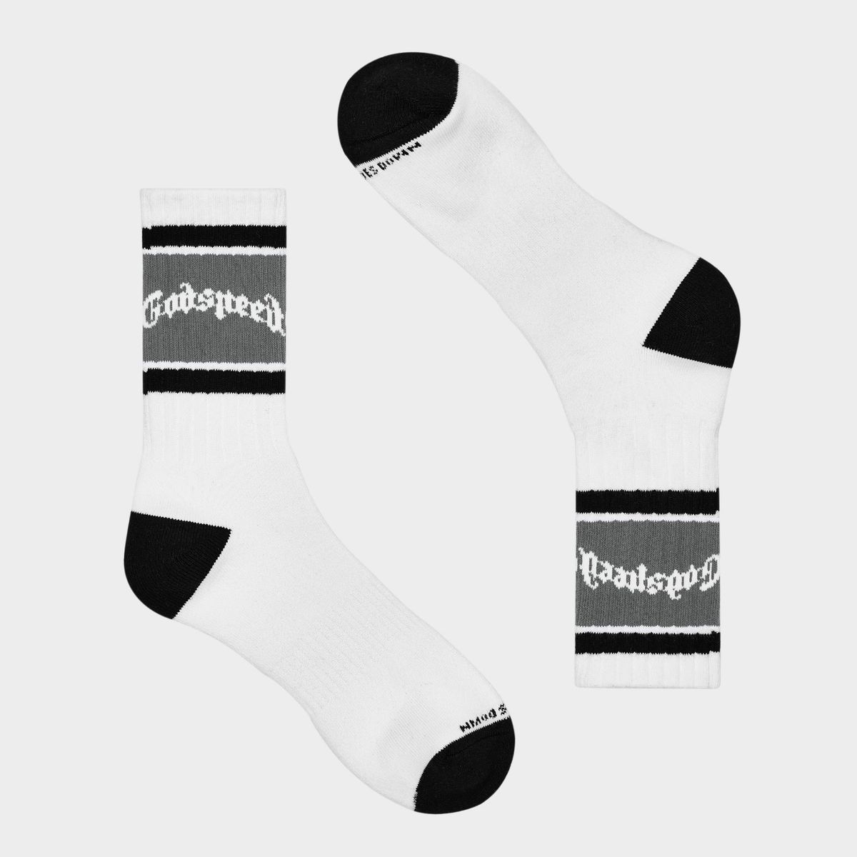 Godspeed Og Logo Striped Sock (White/Grey)