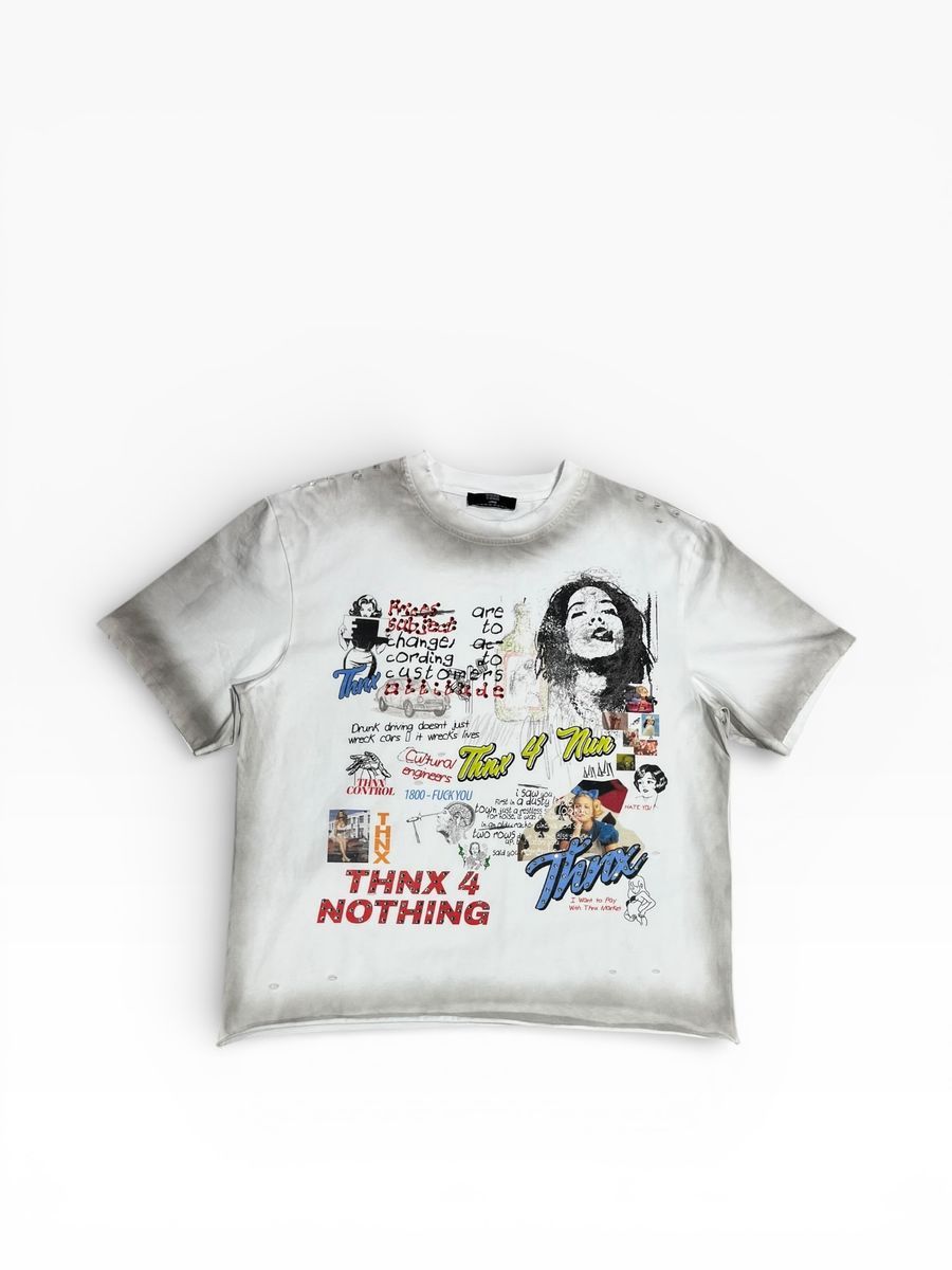 Thnx  For Nothing Vegas Tee White