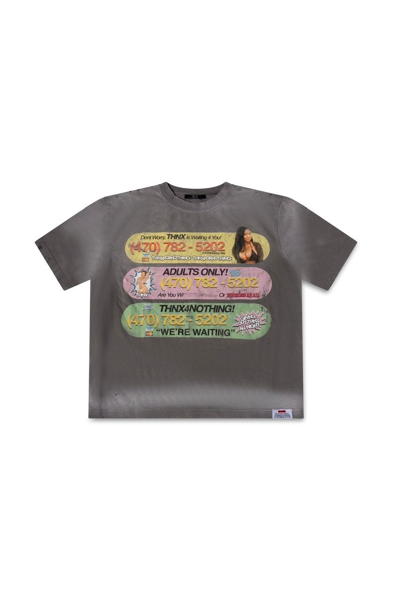 Thx For Nothing 1-470 HOTLINE TEE GREY