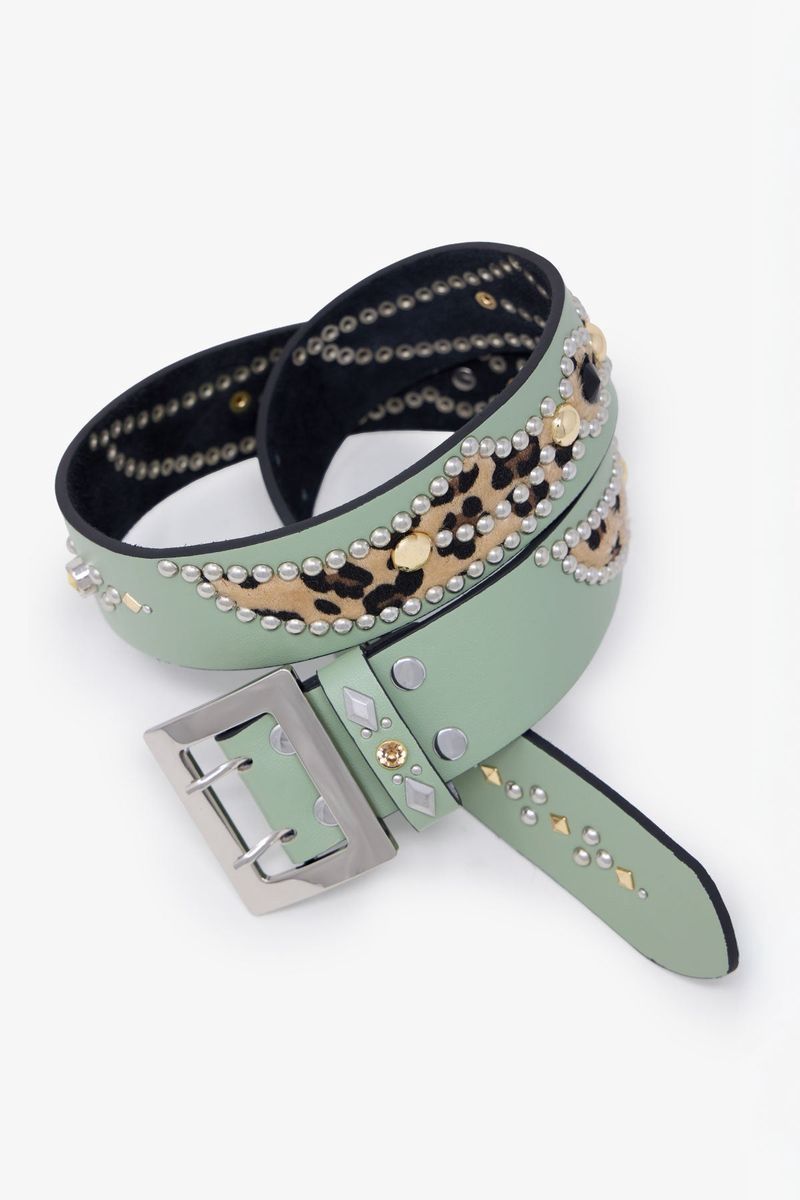 MNML Vintage Python  Belt Sage/Cheetah