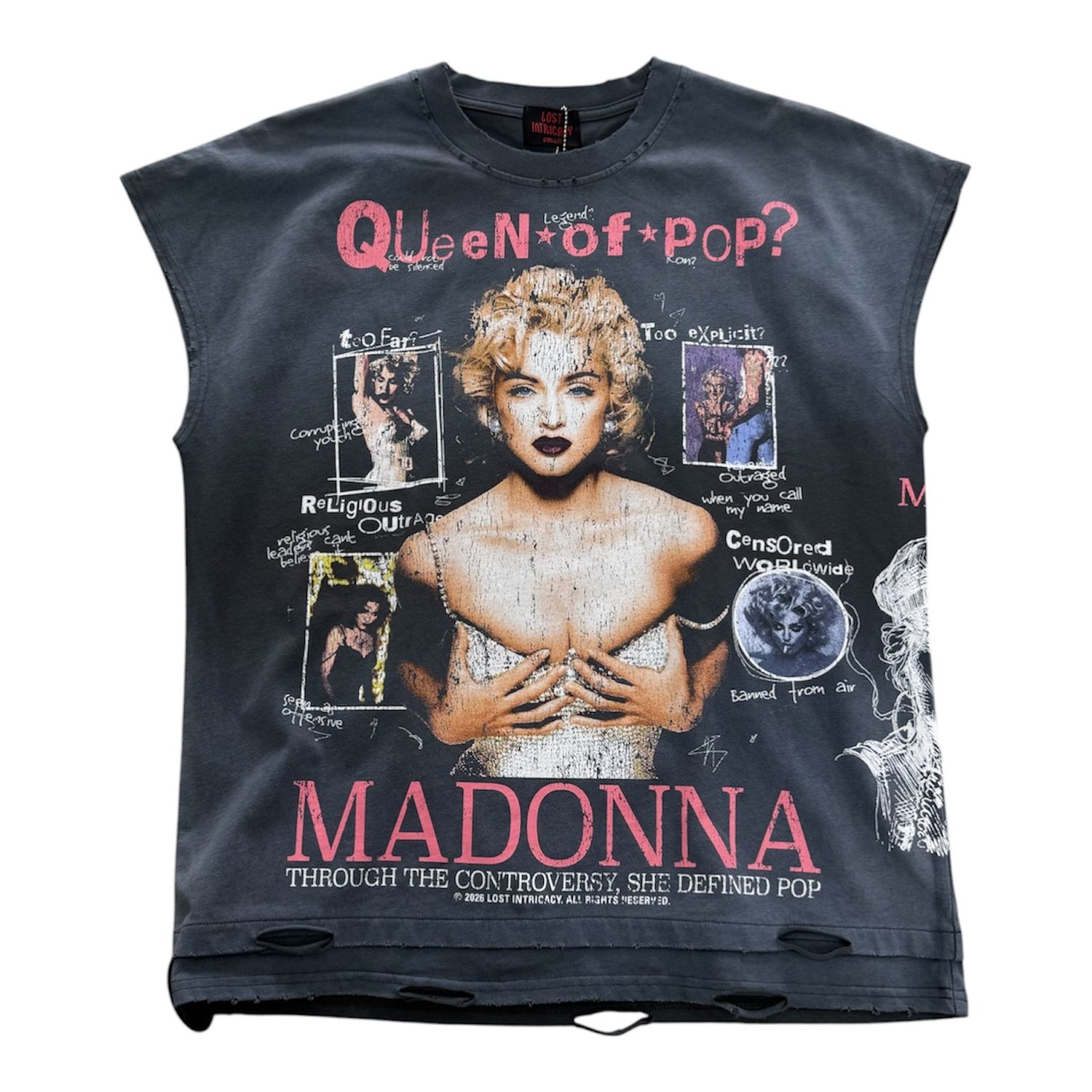 Lost Intricacy Queen of Pop Sleeveless Grey