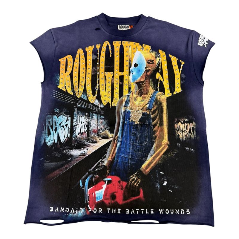 Roughplay ChainSaw Sleeveless Tee Navy