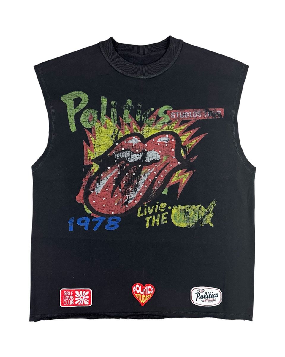Politics Cruz Sleeveless Tee Black