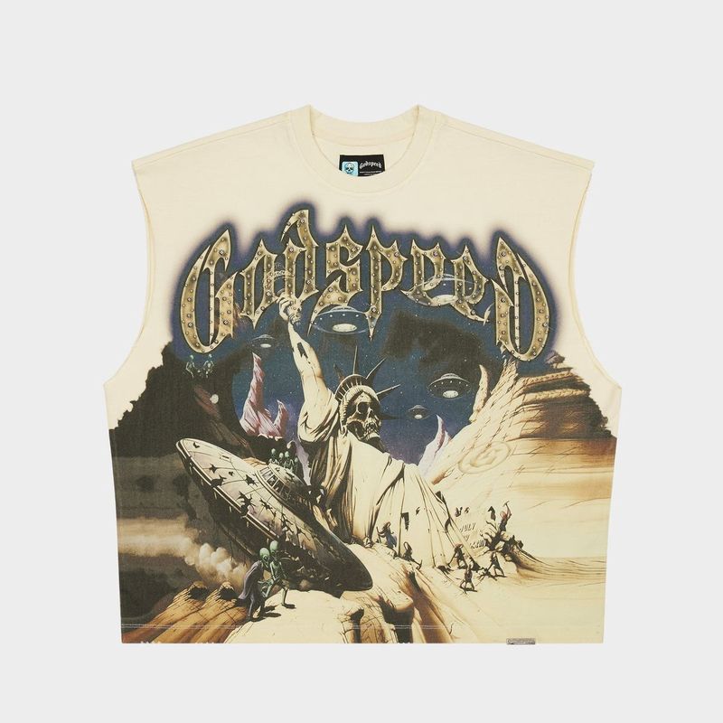 Godspeed The Landing Sleeveless Tee Bone