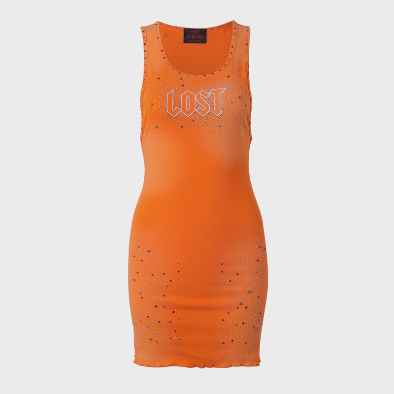 Lost Intricacy Inverse Orange Dress