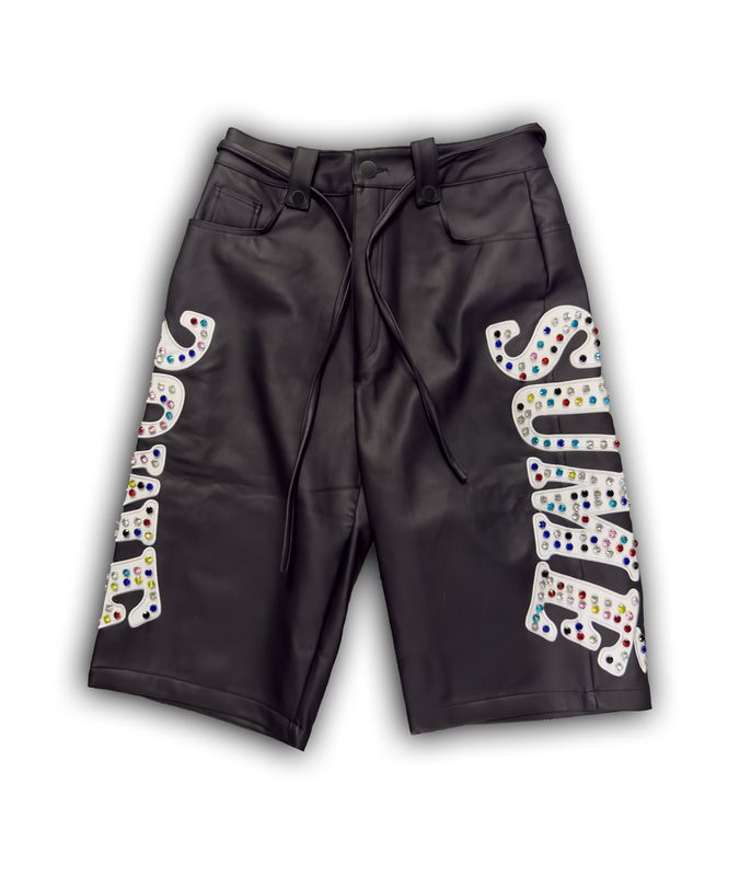 Sumé Leather Gemstone Shorts