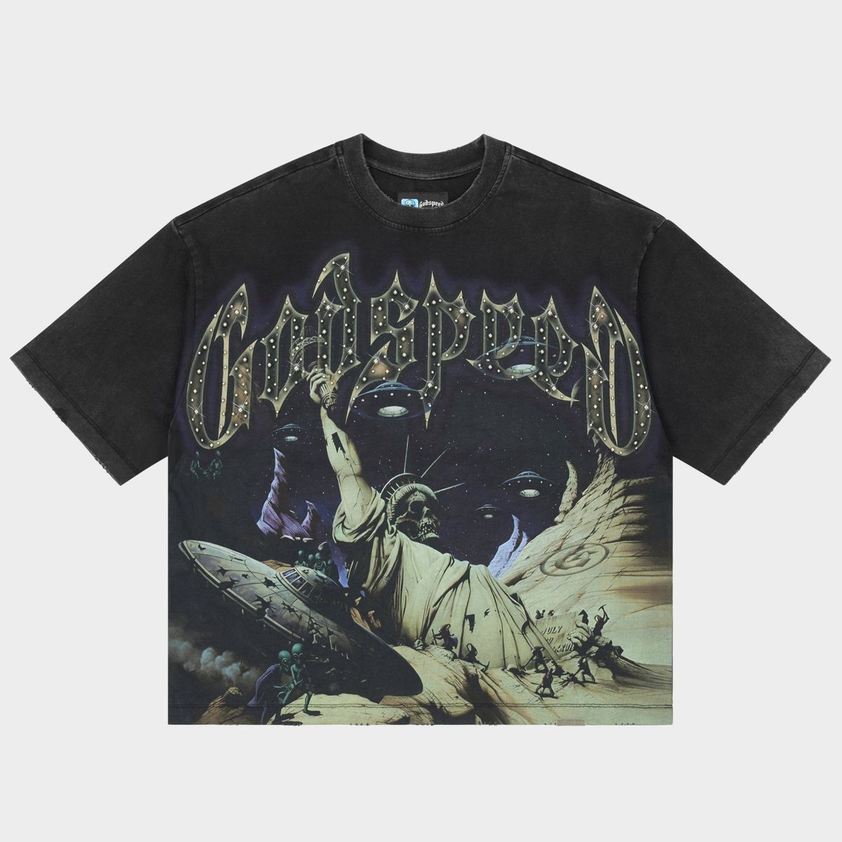 Godspeed landing Tee Black