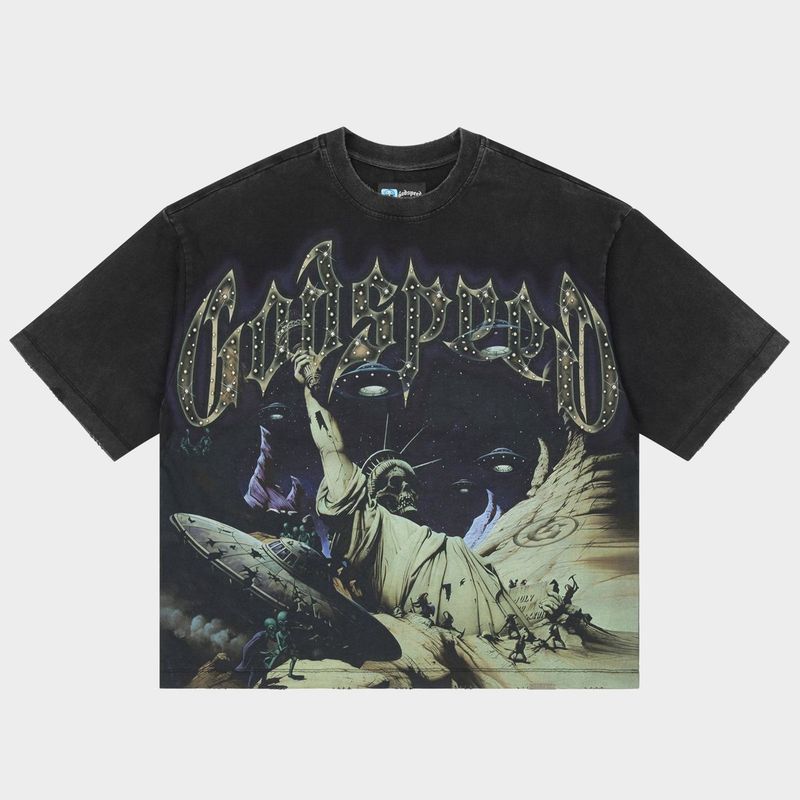 Godspeed landing Tee Black