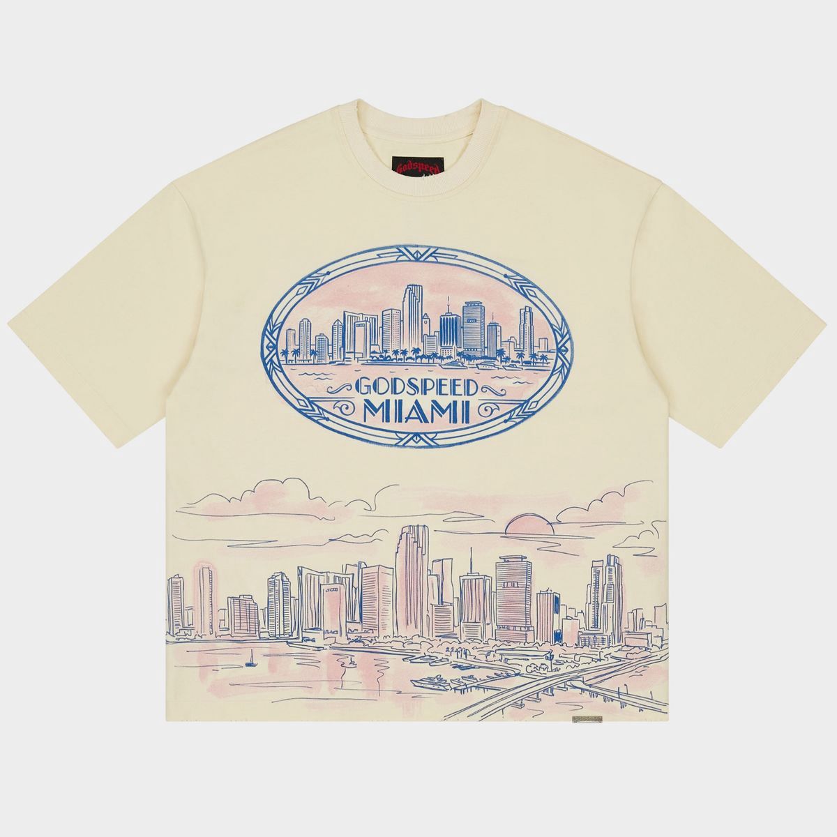 Godspeed Miami Skyline Tee Bone