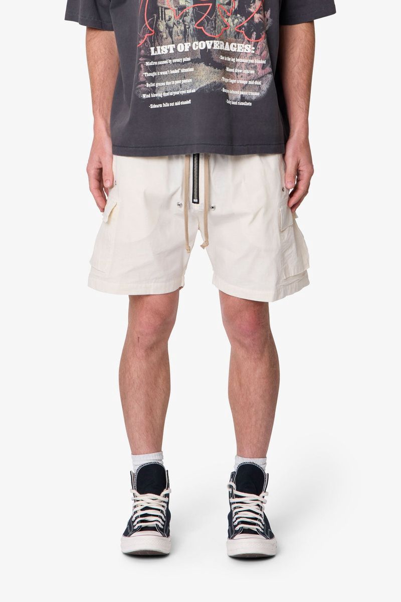 MNML Cargo Mud Shorts Off White