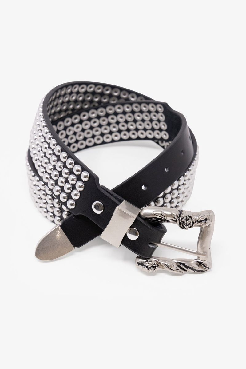 MNML Vintage Studded Belt Black
