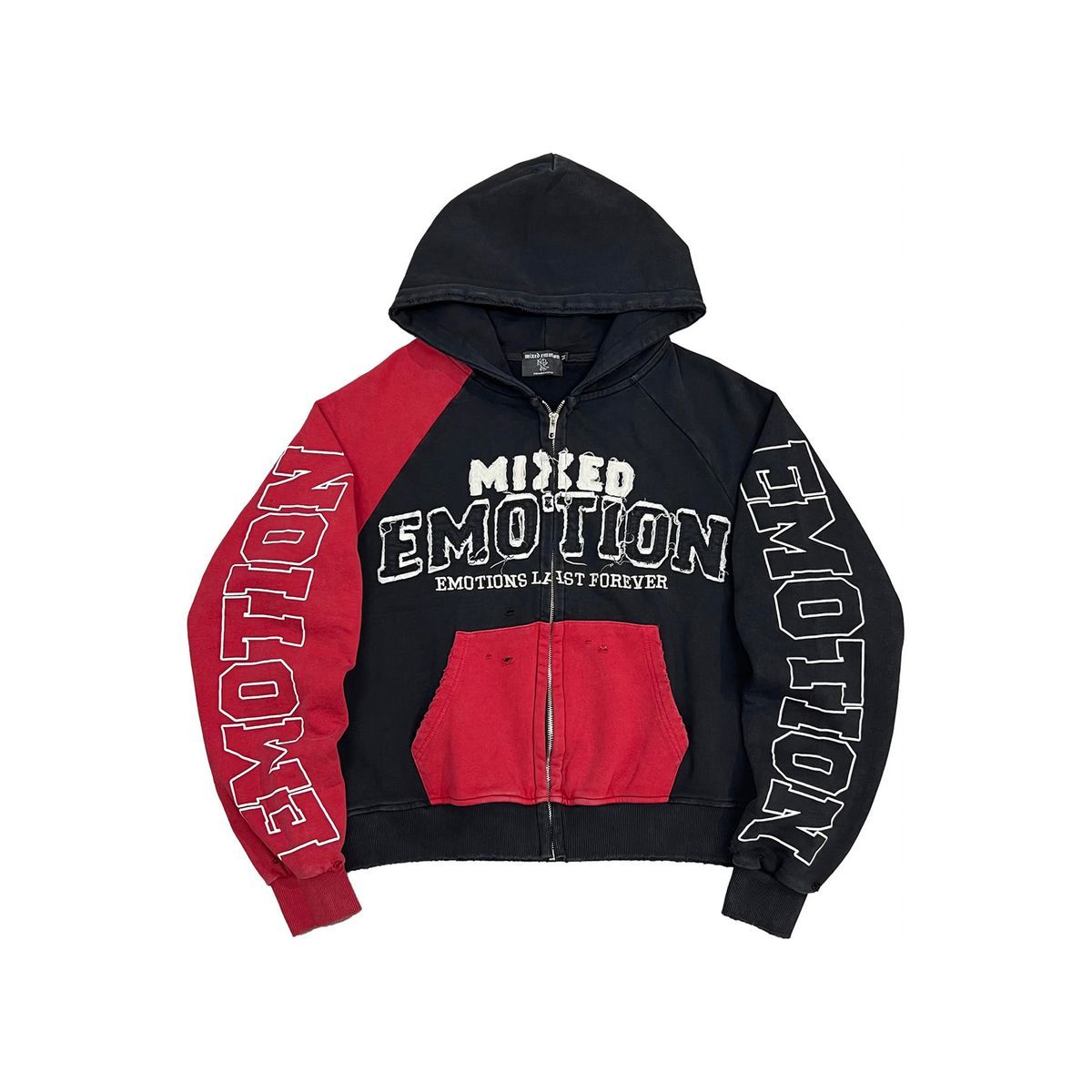 Mixed Emotion Red Split Decision Hoodie