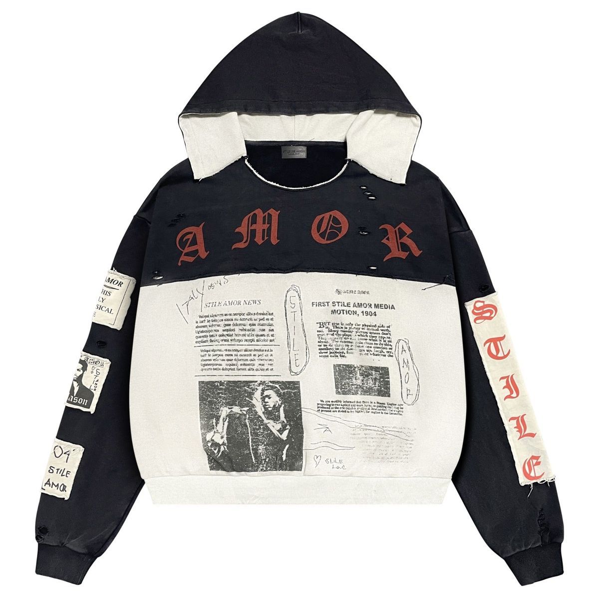 Stile Amor Nero Patch Hoodie
