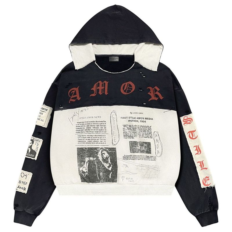 Stile Amor Nero Patch Hoodie