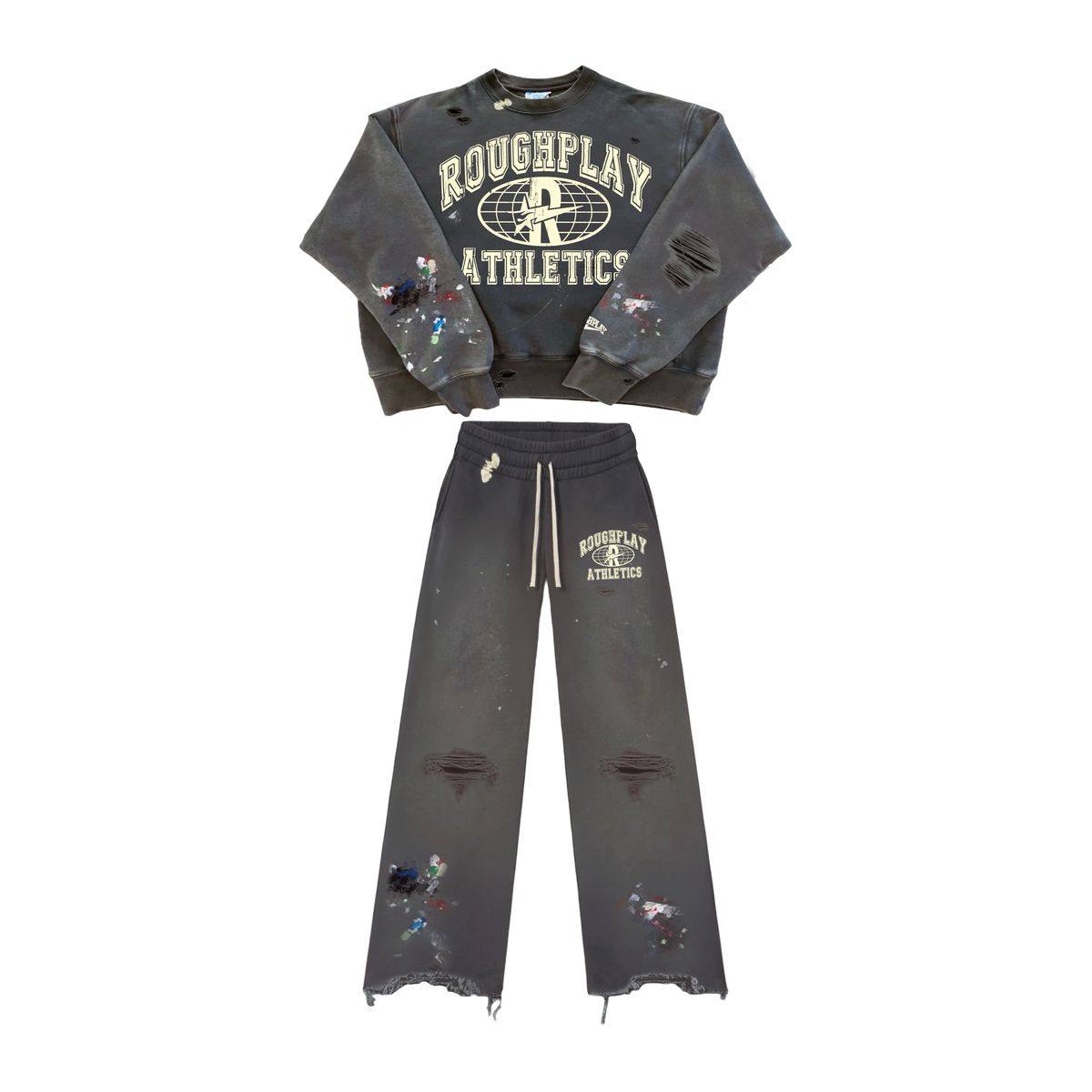 Roughplay Crew Neck Set Grey Tan