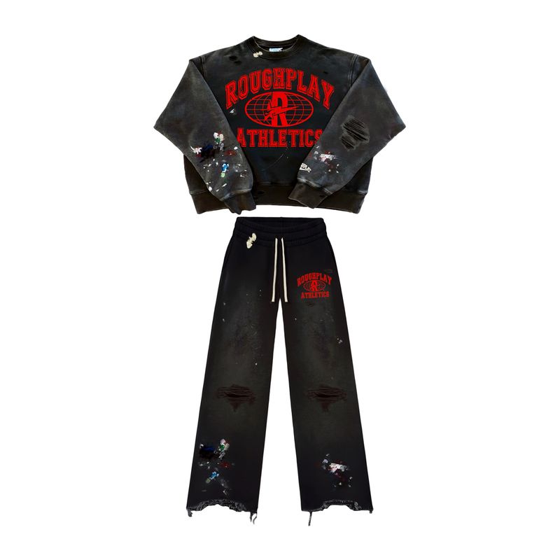 Roughplay Crew Neck Set Black Red
