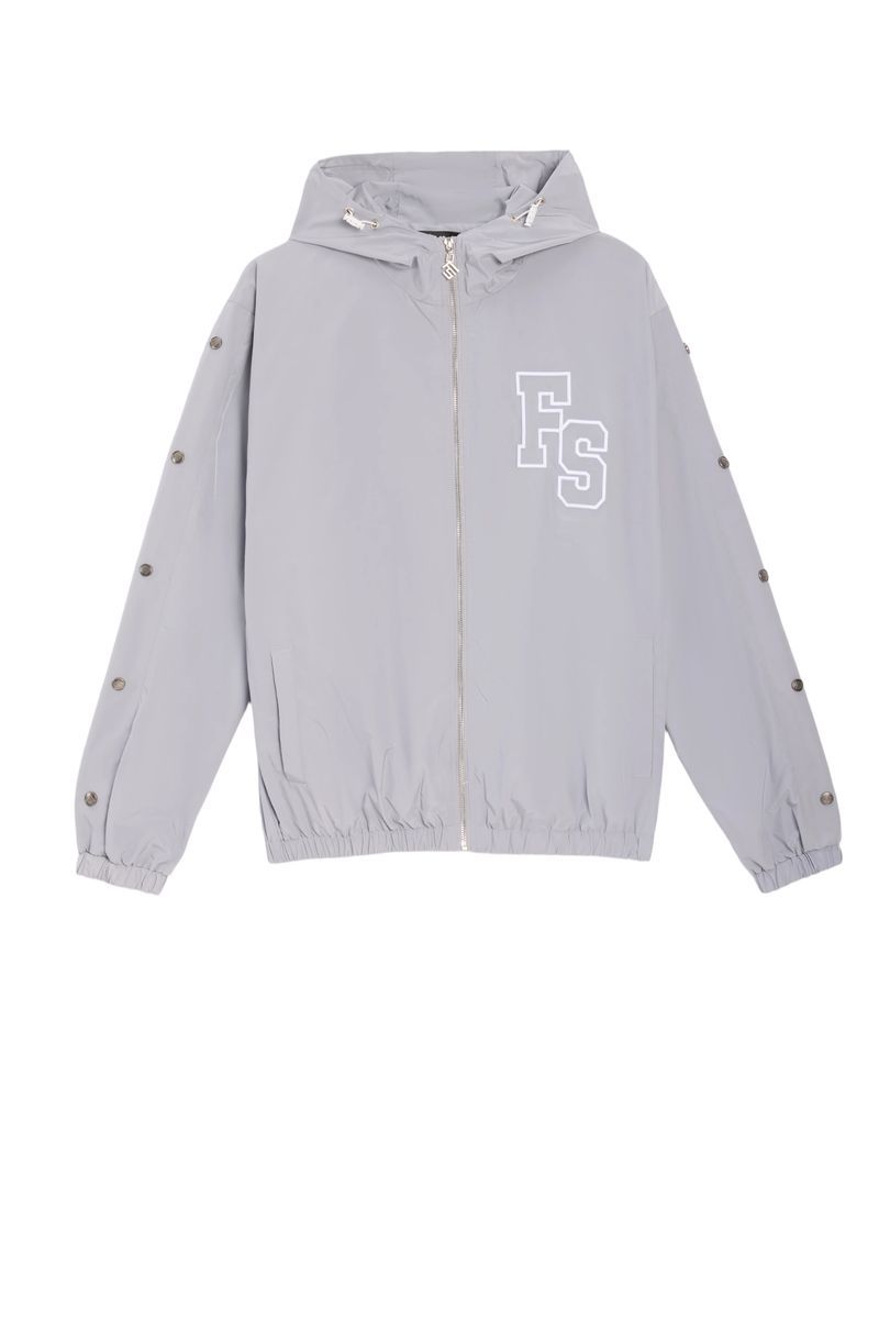 Forever Situated Nylon Track Jacket Grey