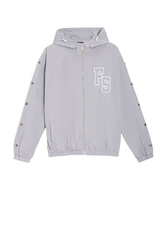 Forever Situated Nylon Track Jacket Grey