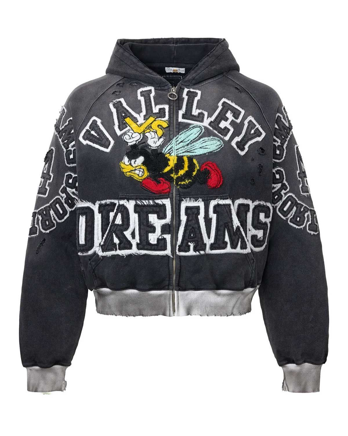 Vale Anthem Zip Up Hoodie Black