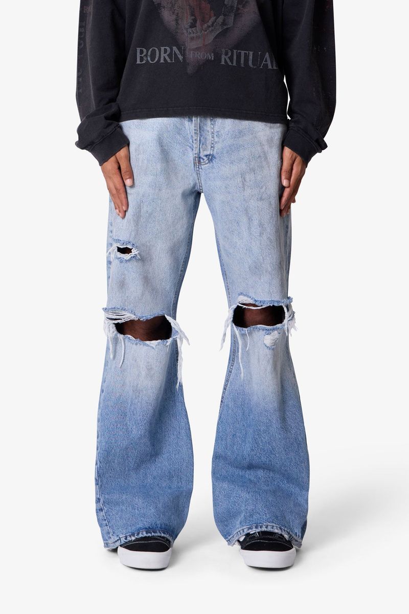 MNML Painter Kick Flare Denim Blue