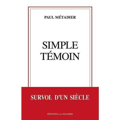 Il n'est pas facile aujourd'hui d'avoir un peu d'intimité avec soi, les temps ne sont plus romantiques. Peut-être ai-je succombé au sursaut d'un coupable amour-propre en me livrant une dernière fois au plaisir d'écrire. Ce livre n'est ni un roman, ni des mémoires, ni un ouvrage politique ou philosophique, un essai peut-être, encore qu'il soit bien tard pour moi de m'y risquer. En somme inclassable. Simple Témoin n'est prometteur que pour ceux qui savent que présent et passé sont indissociables. Un témoignage certes est toujours contestable. Le ressenti des évènements peut être diffèrent pour chacun, testis unus testis nullus, mais la controverse enrichit la pensée, le lecteur y trouvera ample matière .
