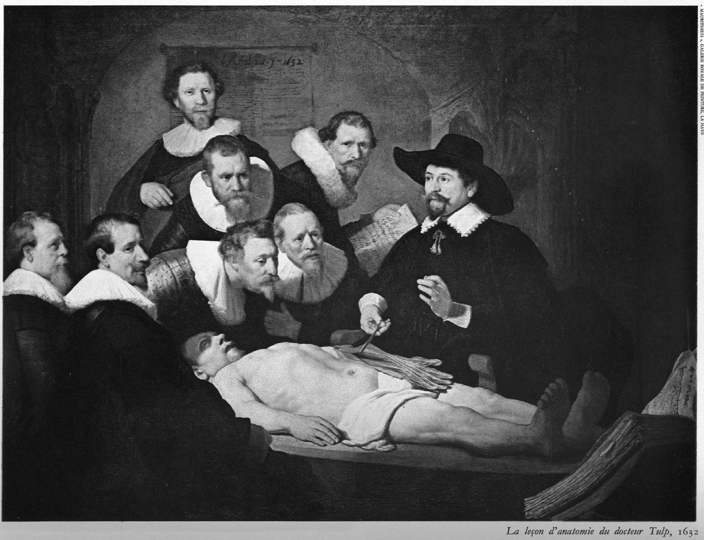 La leçon d'Anatomie du Docteur Tulp, Rembrandt (1632)