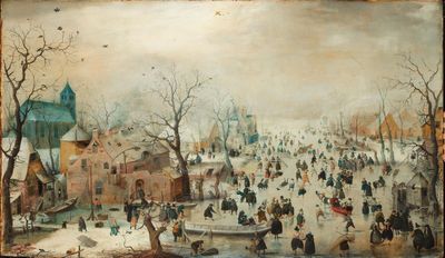 Paysage d'hiver avec patineurs sur glace, Hendick Avercam (1608) Paysage d'hiver avec patineurs sur glace, Hendick Avercam (1608)