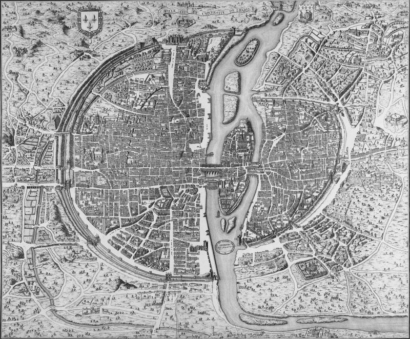 Plan de Saint-Victor vers 1550, d'après la reprise de Dheulland en 1756
