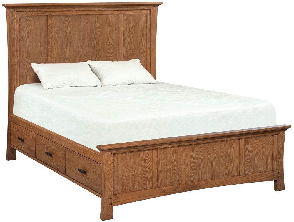 White Oak Prairie City Mantel Storage Bed