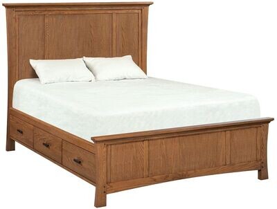White Oak Prairie City Mantel Storage Bed White Oak Prairie City Mantel Storage Bed