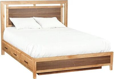 Alder and Black Walnut Addison Panel Storage Bed