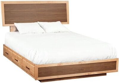 Alder and Black Walnut Addison Adjustable Storage Bed