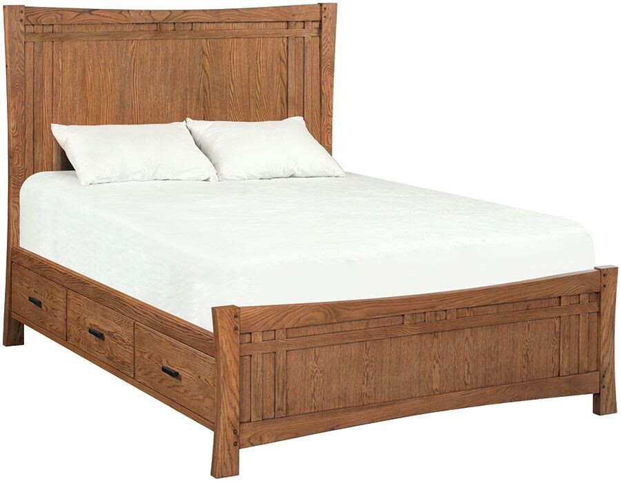 White Oak Prairie City Panel Storage Bed