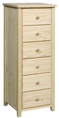 Pine 6 Drawer Lingerie Chest
