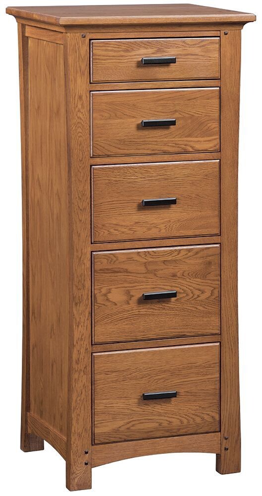 White Oak Prairie City 5 Drawer Lingerie Chest