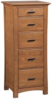 White Oak Prairie City 5 Drawer Lingerie Chest