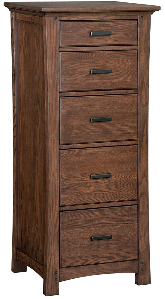 White Oak Prairie City 5 Drawer Lingerie Chest