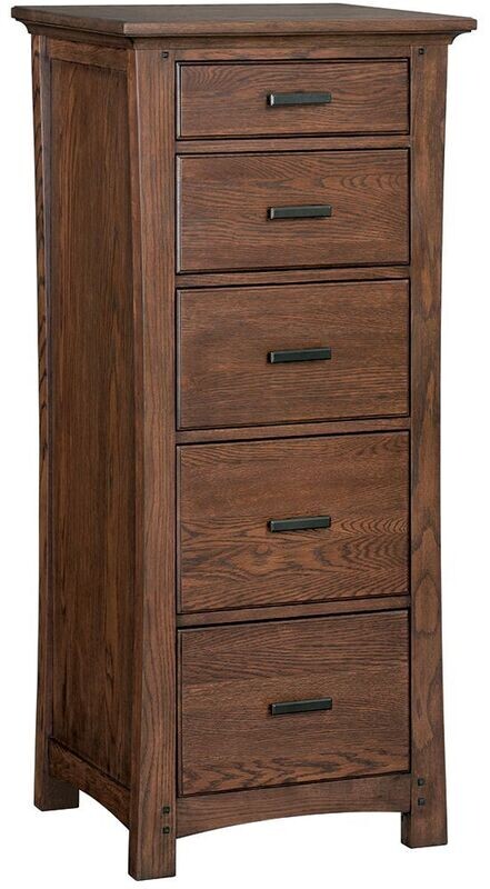White Oak Prairie City 5 Drawer Lingerie Chest