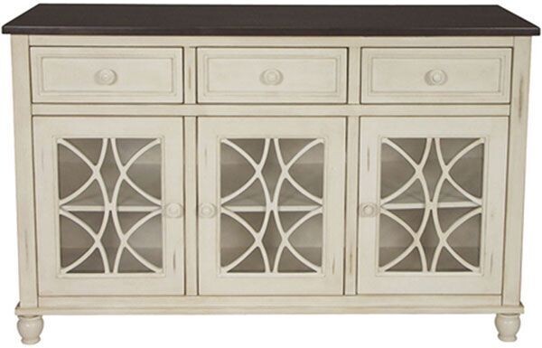 Parawood Buffet, Eggshell/Walnut