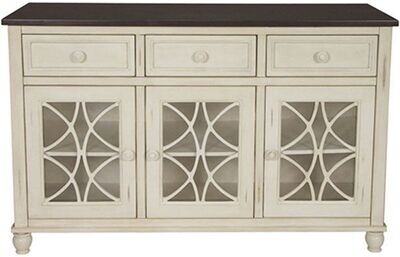 Parawood Buffet, Eggshell/Walnut