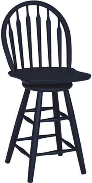 Parawood Arrowback Swivel Stool, Black