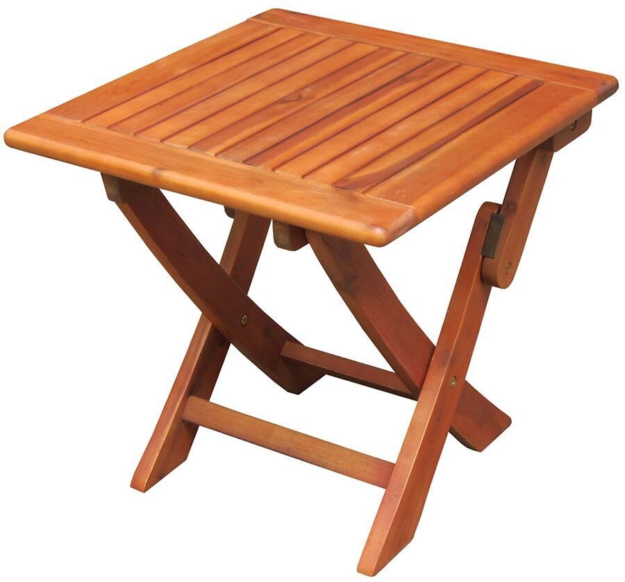 Acacia Oiled Square Folding Accent Table