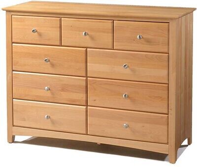 Alder Shaker 9 Drawer Dresser
