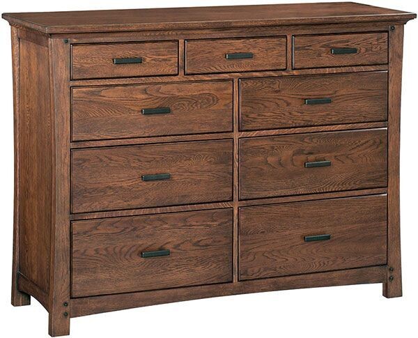 White Oak Prairie City 9 Drawer Dresser