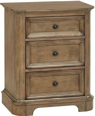 Alder Stonewood 3 Drawer Nightstand Alder Stonewood 3 Drawer Nightstand