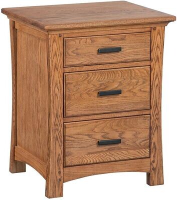 White Oak Prairie City 3 Drawer Nightstand